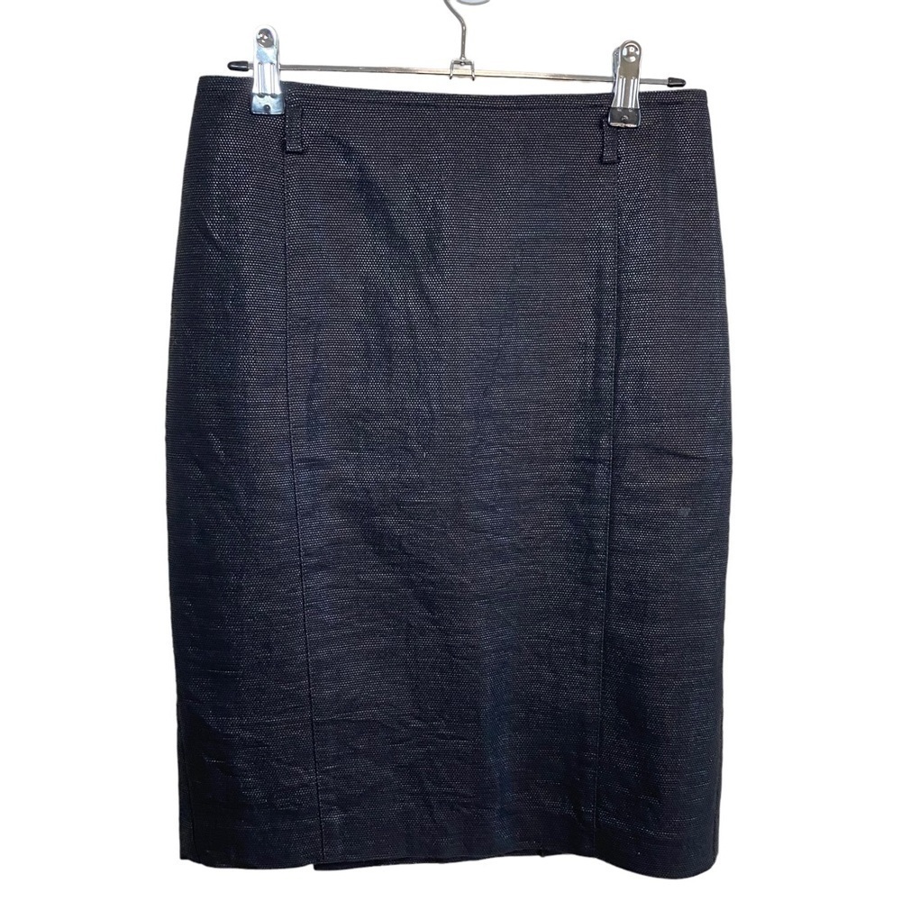 JOSEF - Black Metallic Wool Blend Pencil Skirt - Size 0